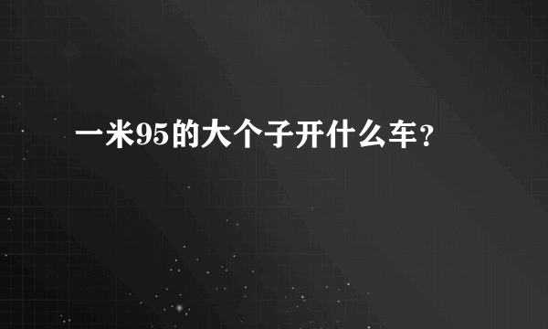 一米95的大个子开什么车？