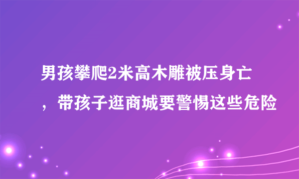 男孩攀爬2米高木雕被压身亡，带孩子逛商城要警惕这些危险