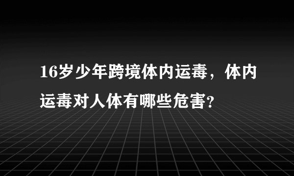 16岁少年跨境体内运毒，体内运毒对人体有哪些危害？