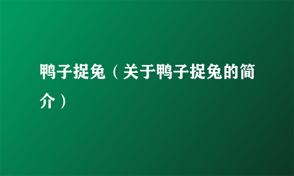 鸭子捉兔（关于鸭子捉兔的简介）