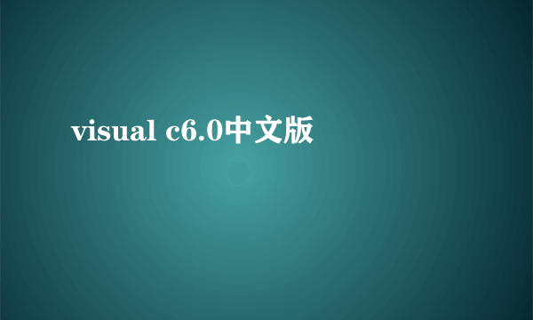 visual c6.0中文版