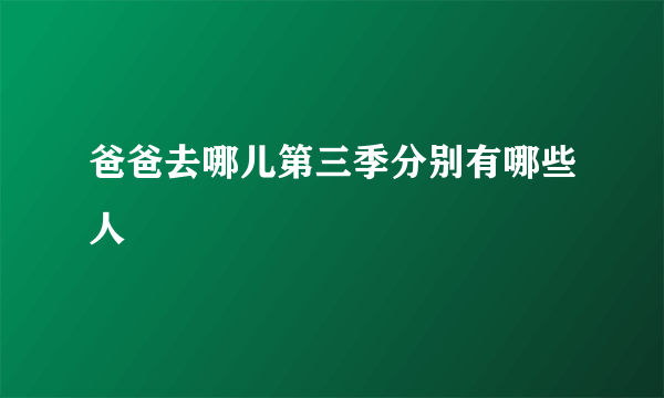 爸爸去哪儿第三季分别有哪些人