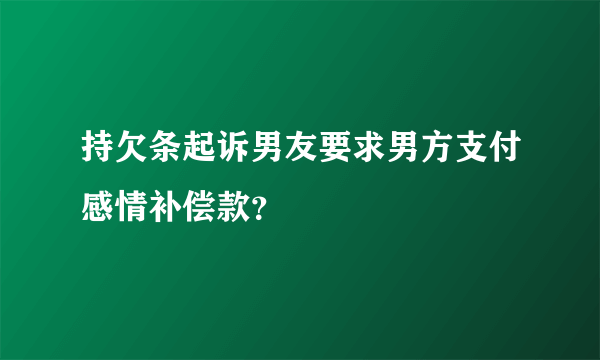 持欠条起诉男友要求男方支付感情补偿款？