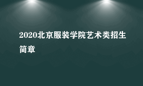 2020北京服装学院艺术类招生简章