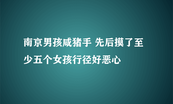 南京男孩咸猪手 先后摸了至少五个女孩行径好恶心