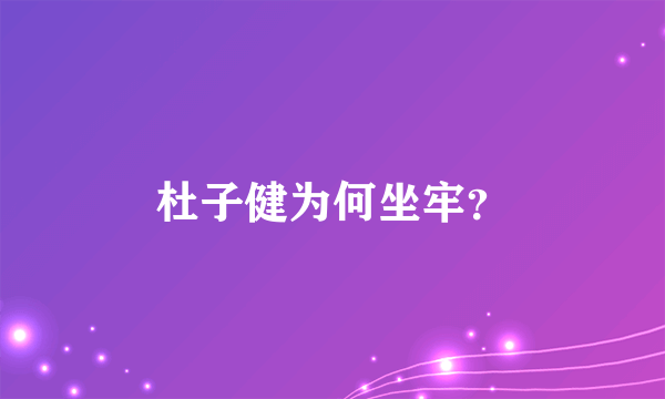 杜子健为何坐牢？