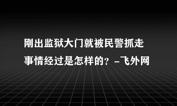 刚出监狱大门就被民警抓走 事情经过是怎样的？-飞外网