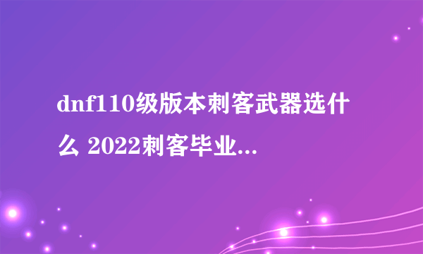 dnf110级版本刺客武器选什么 2022刺客毕业武器推荐