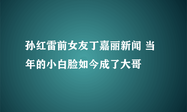 孙红雷前女友丁嘉丽新闻 当年的小白脸如今成了大哥