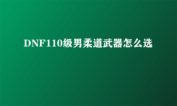 DNF110级男柔道武器怎么选