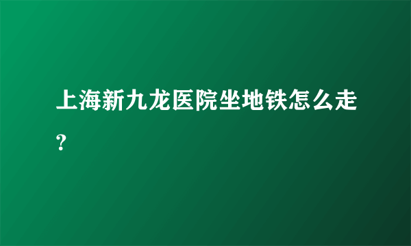 上海新九龙医院坐地铁怎么走？