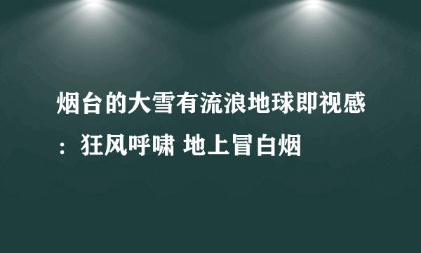 烟台的大雪有流浪地球即视感：狂风呼啸 地上冒白烟