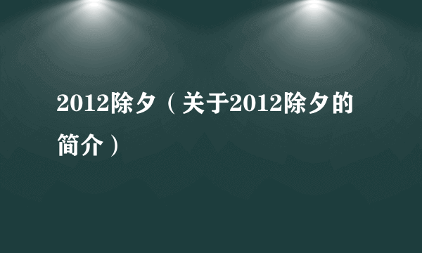 2012除夕（关于2012除夕的简介）