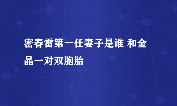 密春雷第一任妻子是谁 和金晶一对双胞胎