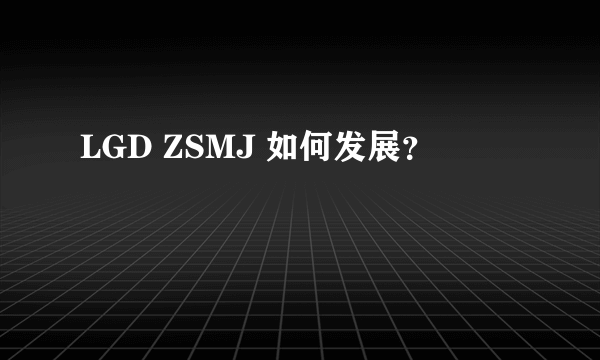 LGD ZSMJ 如何发展？