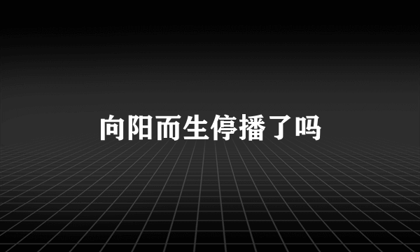 向阳而生停播了吗