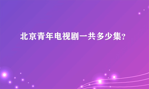 北京青年电视剧一共多少集？