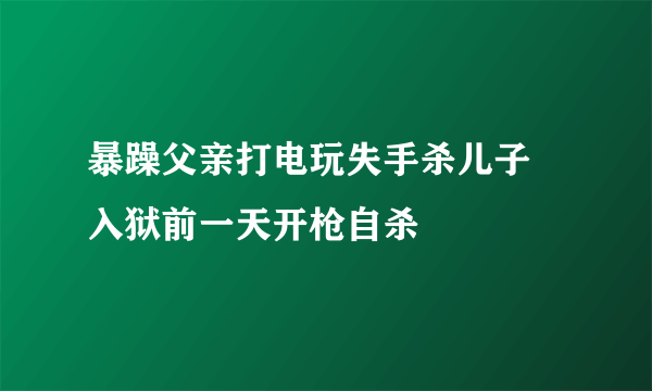 暴躁父亲打电玩失手杀儿子 入狱前一天开枪自杀