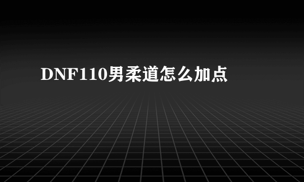 DNF110男柔道怎么加点