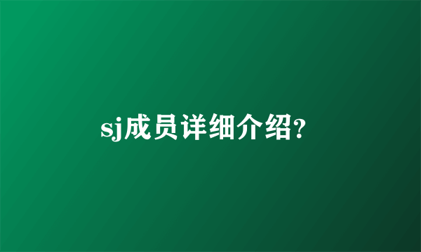 sj成员详细介绍？