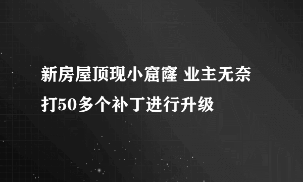 新房屋顶现小窟窿 业主无奈打50多个补丁进行升级