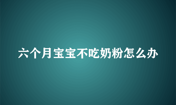 六个月宝宝不吃奶粉怎么办