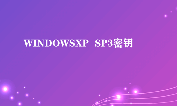 WINDOWSXP  SP3密钥