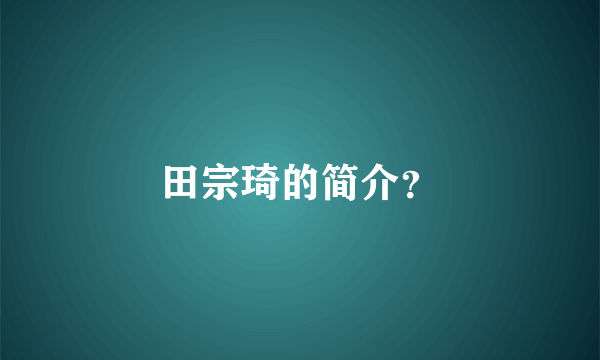 田宗琦的简介？