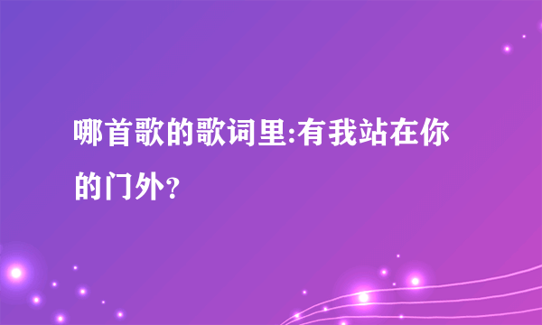 哪首歌的歌词里:有我站在你的门外？