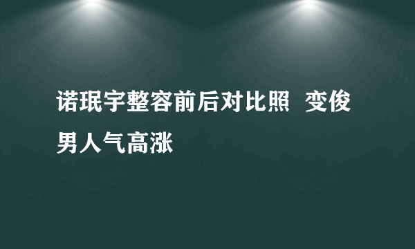 诺珉宇整容前后对比照  变俊男人气高涨