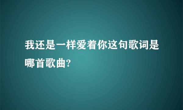 我还是一样爱着你这句歌词是哪首歌曲?