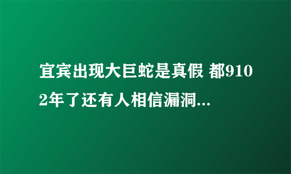 宜宾出现大巨蛇是真假 都9102年了还有人相信漏洞百出的谣言