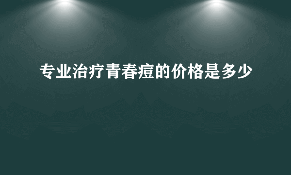 专业治疗青春痘的价格是多少