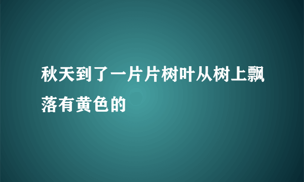 秋天到了一片片树叶从树上飘落有黄色的