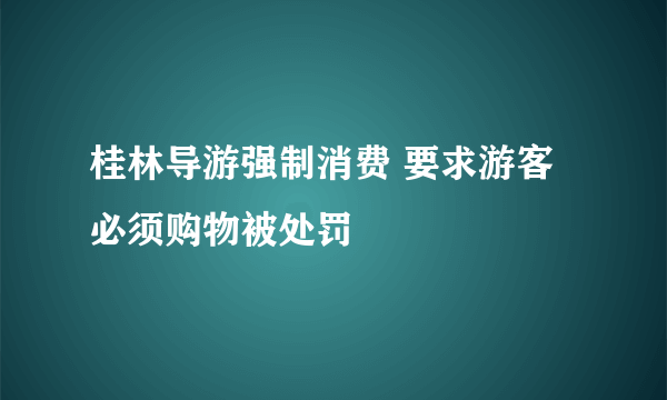 桂林导游强制消费 要求游客必须购物被处罚