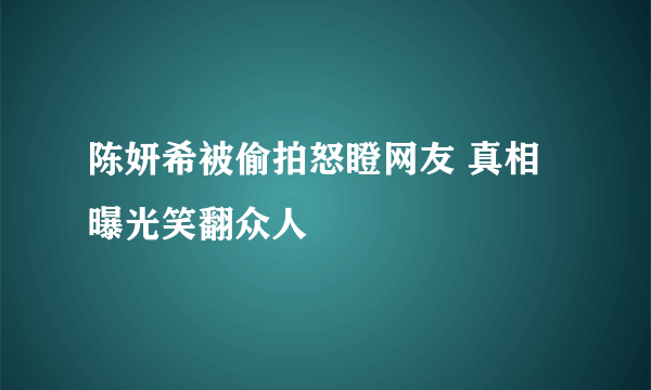 陈妍希被偷拍怒瞪网友 真相曝光笑翻众人