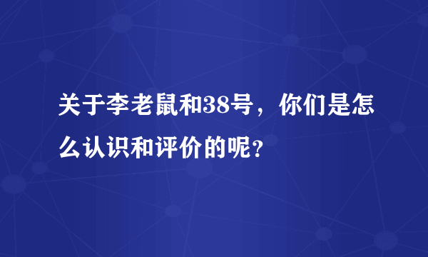 关于李老鼠和38号，你们是怎么认识和评价的呢？