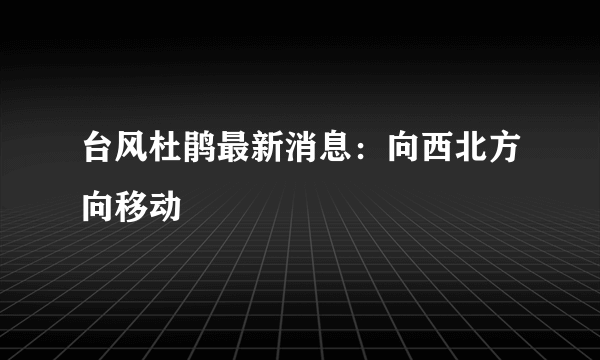 台风杜鹃最新消息：向西北方向移动