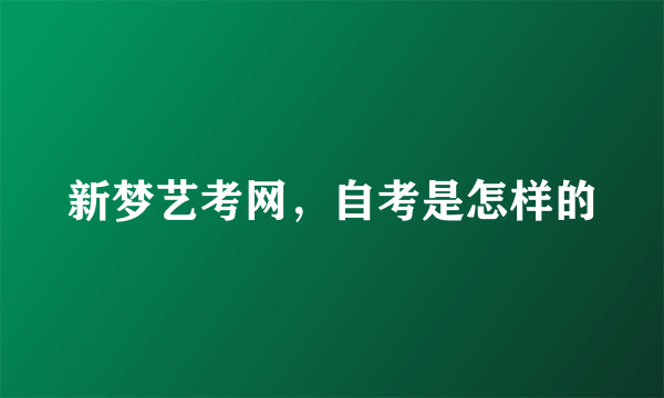 新梦艺考网，自考是怎样的