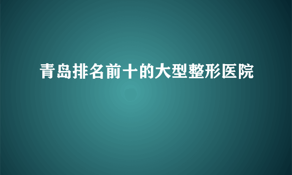 青岛排名前十的大型整形医院