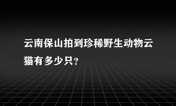 云南保山拍到珍稀野生动物云猫有多少只？