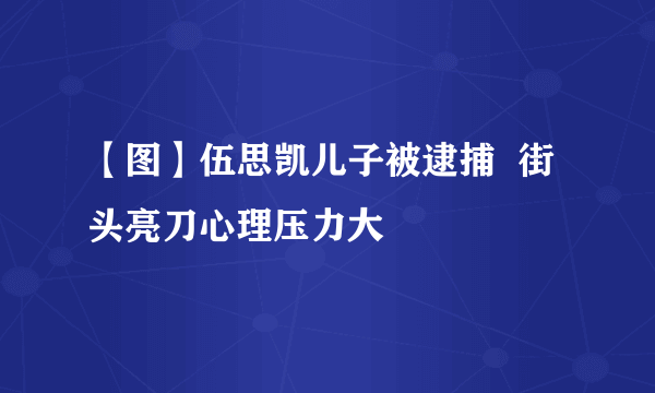 【图】伍思凯儿子被逮捕  街头亮刀心理压力大