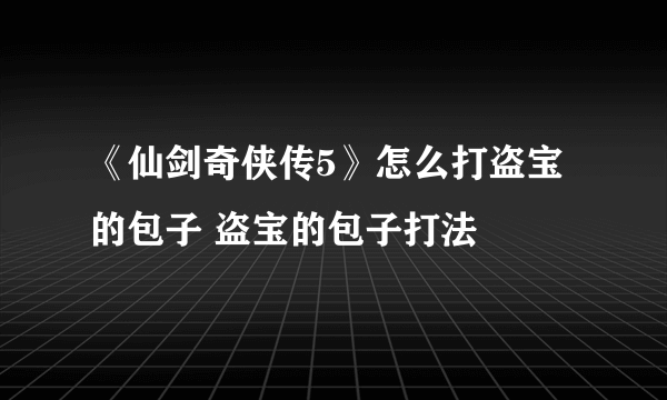 《仙剑奇侠传5》怎么打盗宝的包子 盗宝的包子打法