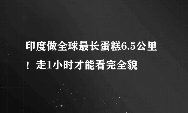 印度做全球最长蛋糕6.5公里！走1小时才能看完全貌