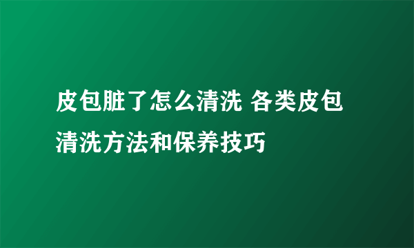 皮包脏了怎么清洗 各类皮包清洗方法和保养技巧