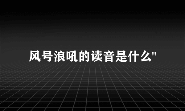 风号浪吼的读音是什么