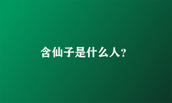 含仙子是什么人？