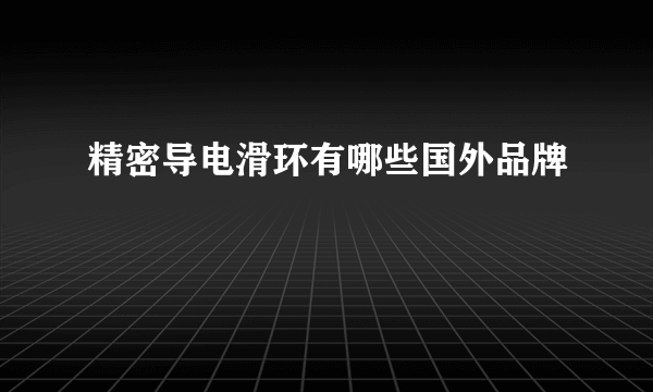 精密导电滑环有哪些国外品牌