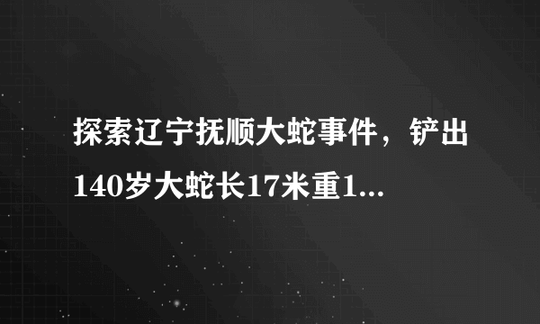 探索辽宁抚顺大蛇事件，铲出140岁大蛇长17米重103公斤-飞外网