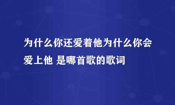 为什么你还爱着他为什么你会爱上他 是哪首歌的歌词